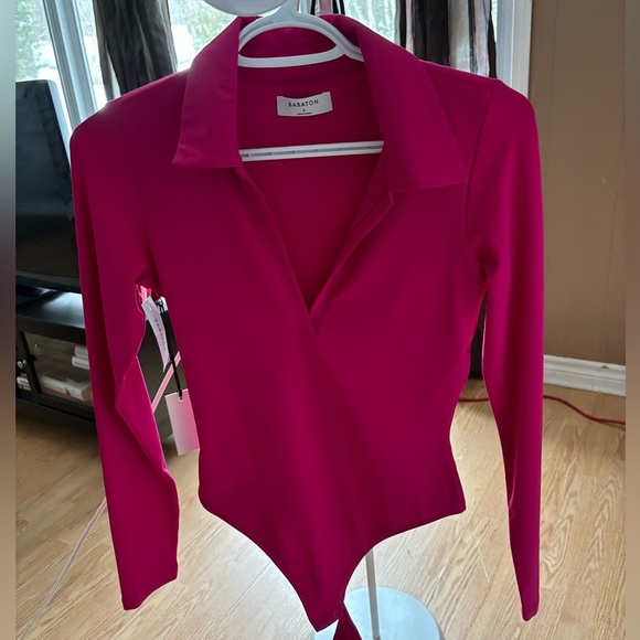 Aritzia Contour Polo Long Sleeve Top - Picture 1 of 2